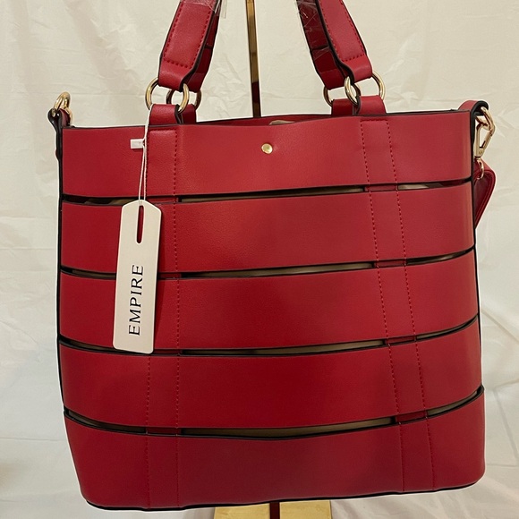 Empire Red & Beige Ladies Satchel Bag - Picture 1 of 11